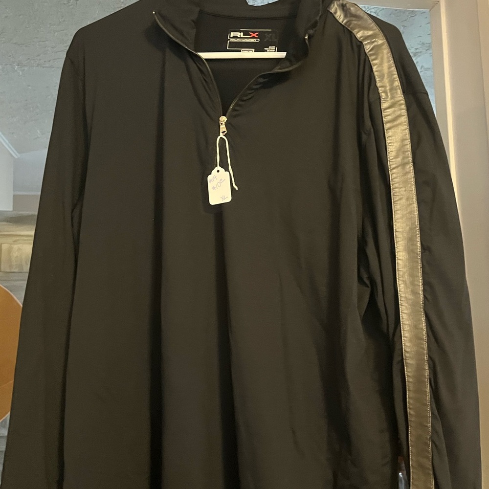Black RLX Pullover with Silver Stripe